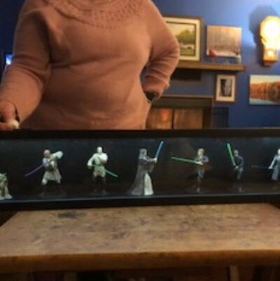 Large Lighted box featuring Seven Jedi, $100