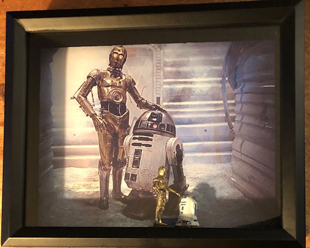 C3PO and R2 Die Cast metal 1994, Original Card included, 8 x 10 Deep Shadow Box,$40