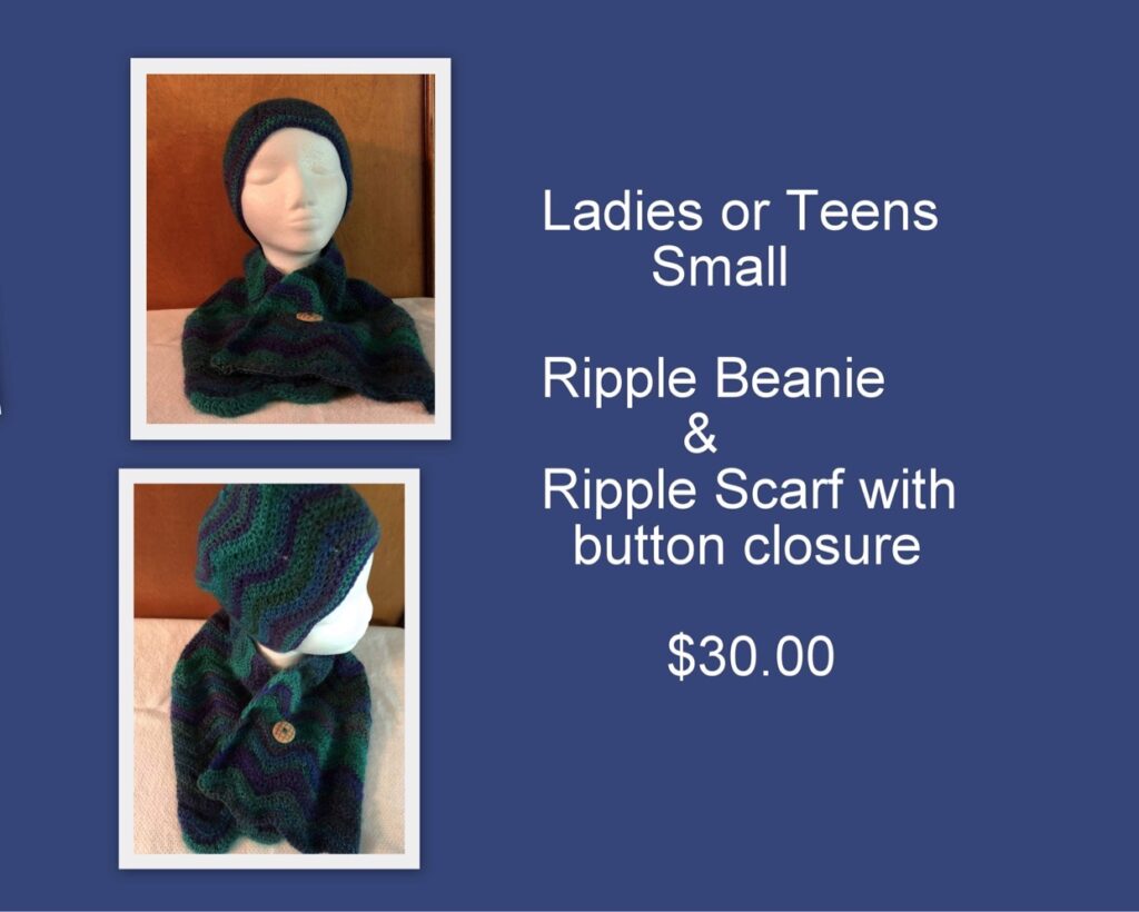 ripple beanie and scarf