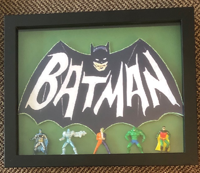 3-D 8 x 10 shadow box featuring Batman, Mr Freeze, Two Face, King Croc and Robin, $30