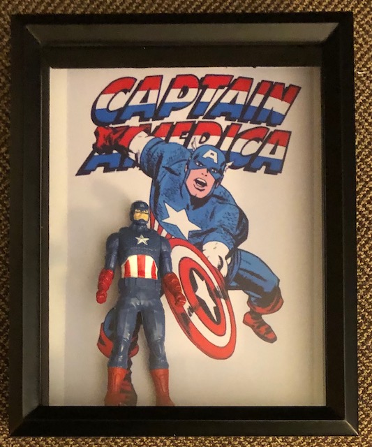 Captain America, Large figure in deep 8 x 10, $40