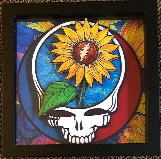 Grateful Dead Sun Flower, 8 x 8, $25